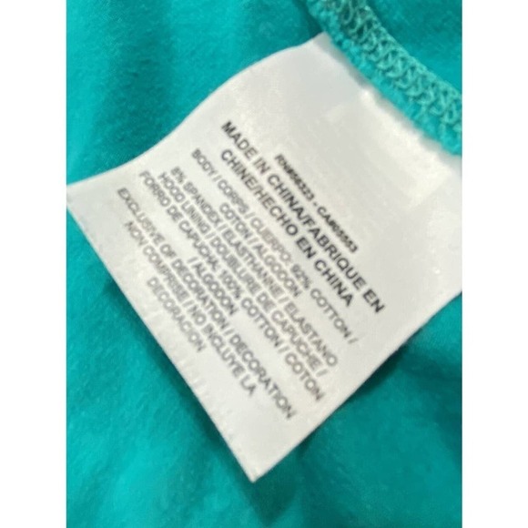 Nike Hoodie Green Zip Girls Boys Size M Green with Asymmetric Graphic - Picture 6 of 9